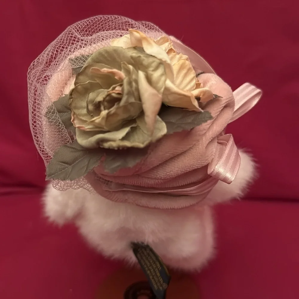 🦄 2 for $10 🦄 Boyds Bears “Chantelle Capeau” White Bear With Pink Hat - Picture 3 of 4